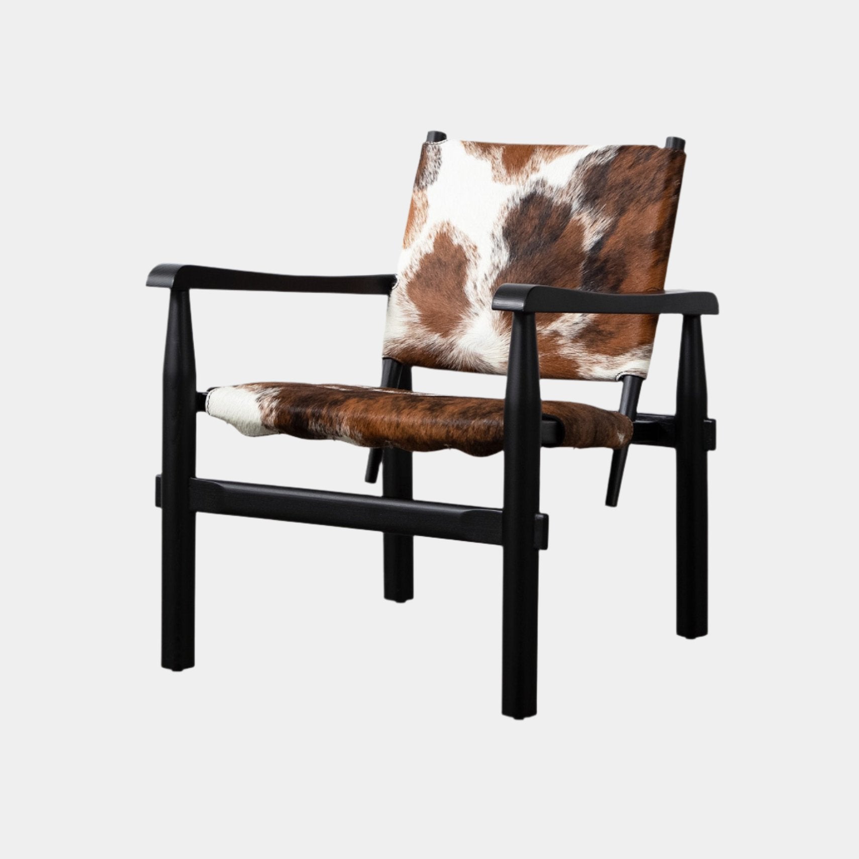 Cowhide Wooden Lounge Chair