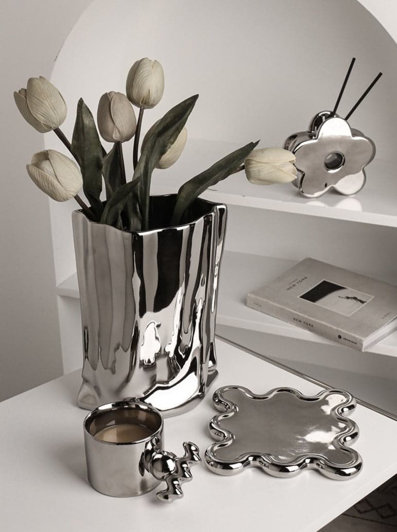 Ceramic Vase | Silver Paper Bag - The Feelter